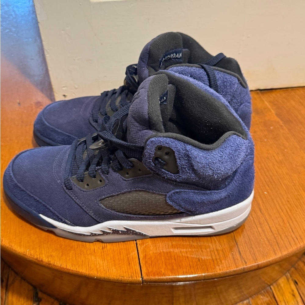 FD6812-400 Nike Air Jordan 5 Retro SE Midnight Navy Blue Georgetown Grey (Men's) - Picture 4 of 12